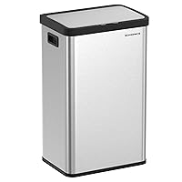 SONGMICS Motion Sensor Trash Can, 18-Gallon (68L) Automatic Kitchen Garbage Can with Stay-Open Lid, Soft Close, Stainless Steel, 15 Trash Bags Included, Metallic Silver ULTB630E68