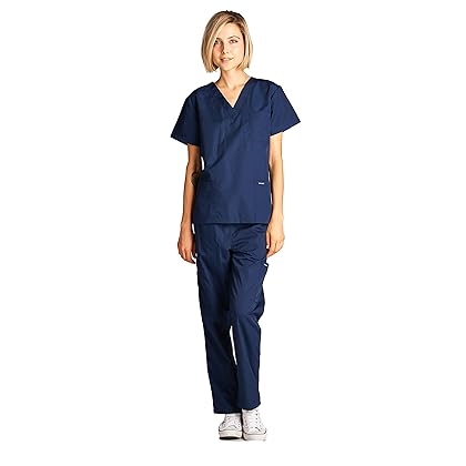 Dagacci Scrubs Medical Uniform Women and Man Scrubs Set Medical Scrubs Top and Pants