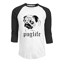 Baseball Jerseys Graphic Shirts 3/4 Sleeve Funny Pug Dog Pomeranian Cool