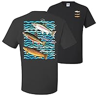 Fish Trio Classic Rainbow Brook Brown Trout Fishing Graphic Mens T-Shirts