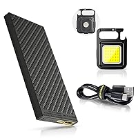 Nitecore NB10000 GEN 2 Ultra-Slim 10000mAh Quick-Charge Power Bank with USB and USB-C Dual Outputs and Cables for Phones, Headlamps LifeMods Bundled with a Mini Multi-Tool Keychain COB Flashlight