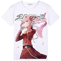Anime Zero Two Ichigo Cosplay Costume T-Shirt Short Sleeve Shirt Tee Tops