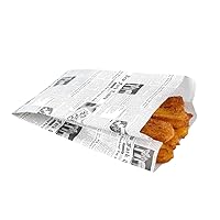 Restaurantware Bag Tek Newsprint Paper French Fry/Snack Bag - 5