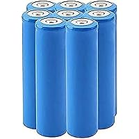 New 3.7 Ion 5000mah Large Capacity ICR Button Top Batteries for LED Torch, Head Lamp,Doorbells,8 Pack