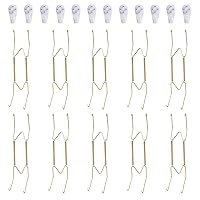 10 Pack Plate Hangers, 10 Inch Wall Plate Hangers and 12 Pack Wall Hooks, Compatible 8.5 to 10.5 Inch Decorative Plates, Antique China, Antique Plates and Arts