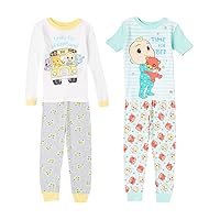 CoComelon Boys' 4-Piece Snug-fit Cotton Pajamas Set