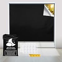 Blackout Curtains, Portable Window Curtain Shade 100% Black Out Room Darkening Light Blocking Drapes for Bedroom Living Room - 118