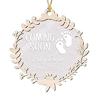 Unifury Personalized Baby Announcement Ornament, Special Keepsake Baby Christmas Ornament for Baby Boy Baby Girl, Unique Baby Ornaments for Christmas Tree for New Mom New Dad, Coming Soon