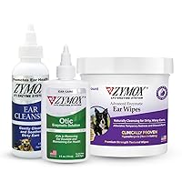 PET KING BRANDS ZYMOX Enzymatic Ear Wipes and Otic Ear Solution for Dogs and Cats - Product Bundle - for Dirty, Waxy, Smelly Ears and to Soothe Ear Infections, 100 ct, 4 oz and 4 oz