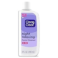 Clean & Clear Night Relaxing Oil-Free Deep Cleaning Face Wash with Deep Sea Minerals & Sea Kelp Extract, For All Skin Types, 8 fl. oz