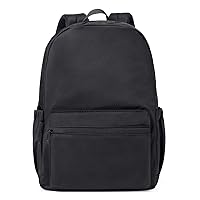 Black Backpack for Women Men, Waterproof High School Bookbag, Lightweight Casual Travel Daypack, Classic Basic College Backpack, Middle School Bag for Teen Girls Boys Laptop Backpack
