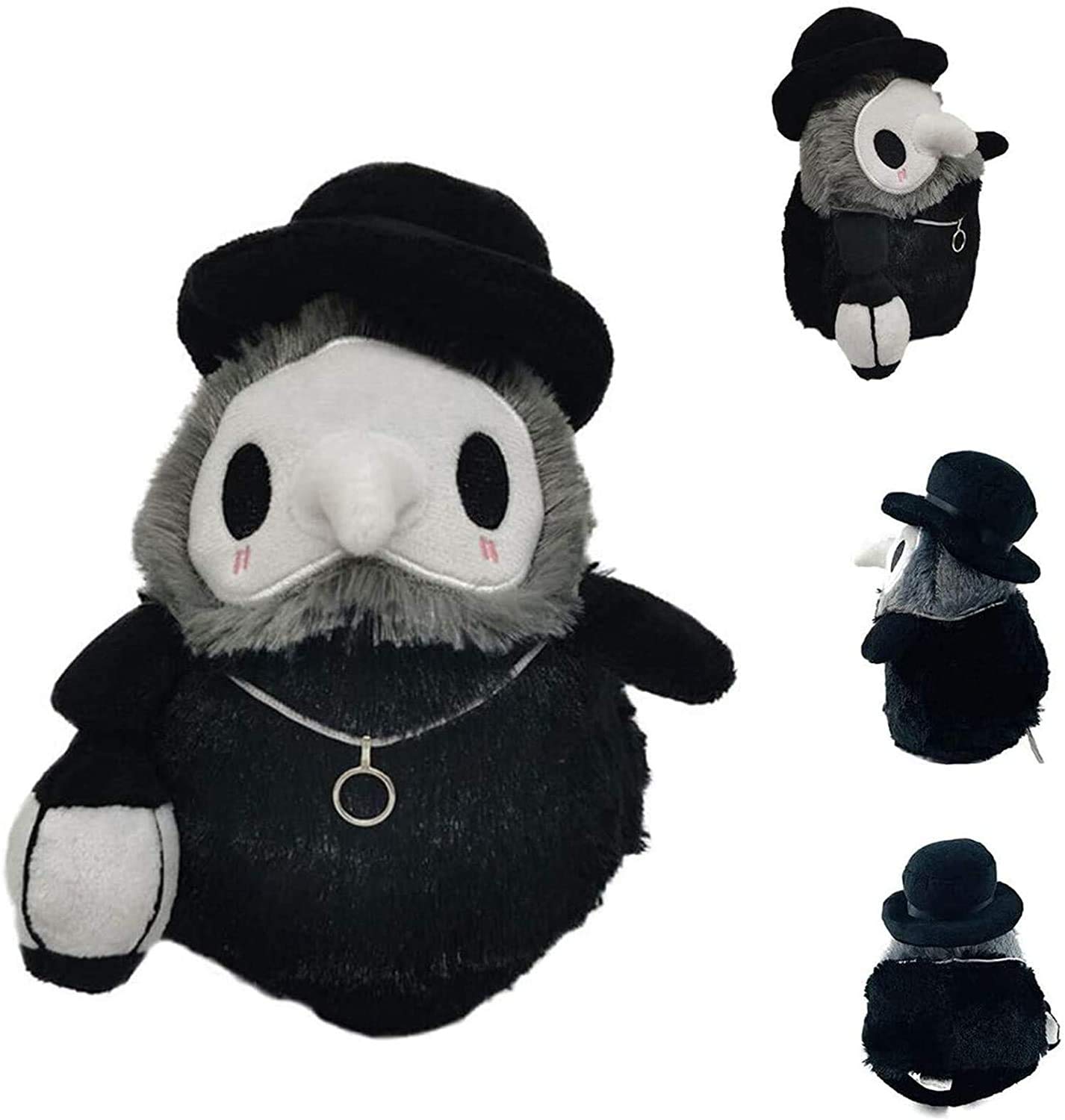 Fluffy Plague Doctor Plush Toy Best Gifts for Doctor Nurse and Kids Glow In Dark 20cm Stuffed Crow Doll 