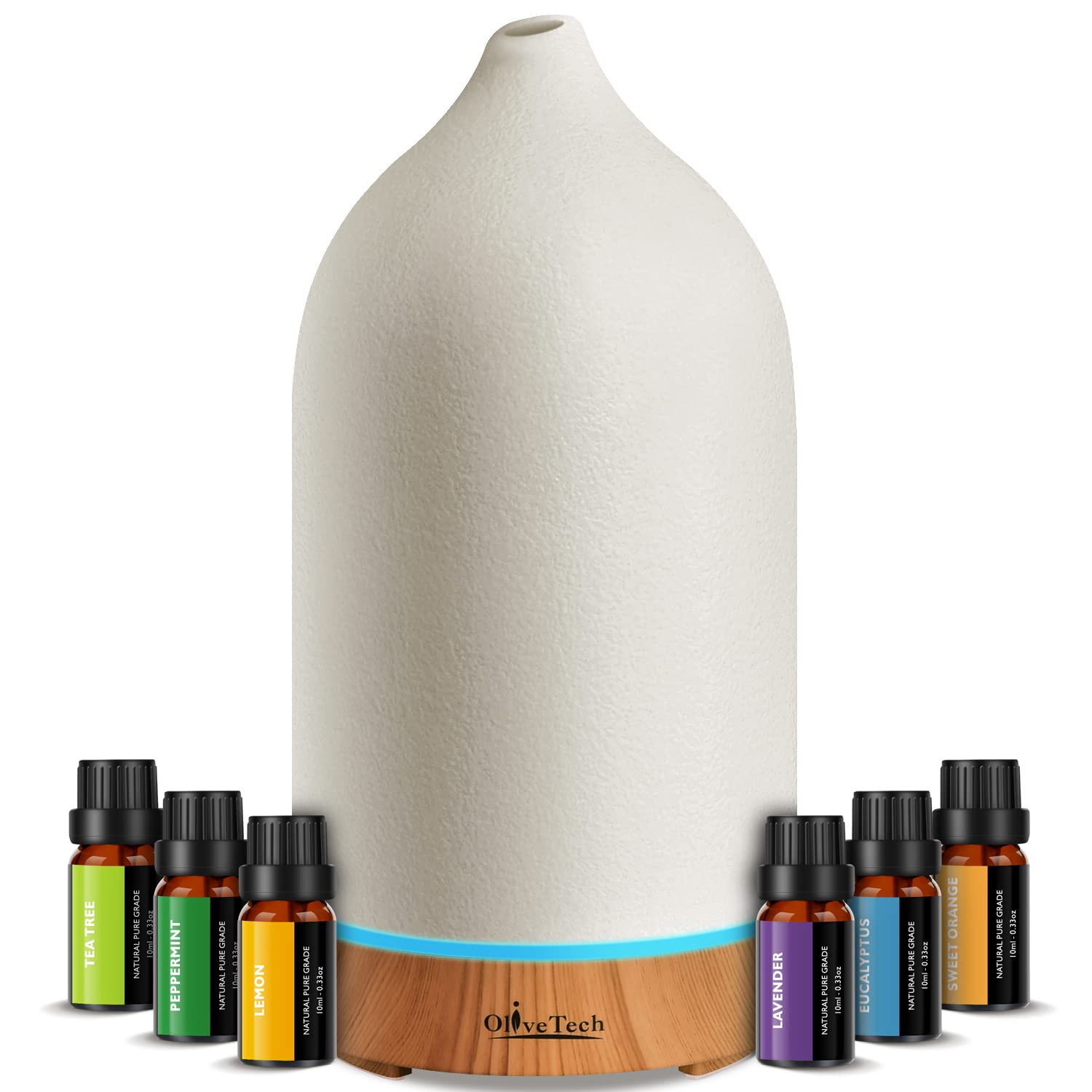 Mua OliveTech Ceramic Diffuser with Essential Oils Set, Essential Oil  Diffuser & Top 6 Essential Oils, 100ml Aromatherapy Diffuser with Auto  Shut-Off (NO BEEP) for Home, Office trên Amazon Mỹ chính hãng