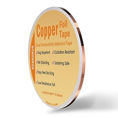Copper Foil Tape Multi-Sizes with Conductive Adhesive, Double-Sided  Conductive Copper Tape for Soldering Guitar EMI Shielding Electrical  Repairs Home