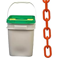 Mr. Chain Plastic Barrier Chain Pail, Traffic Orange, 3-Inch Link Diameter, 70-Foot Length (80013-P)
