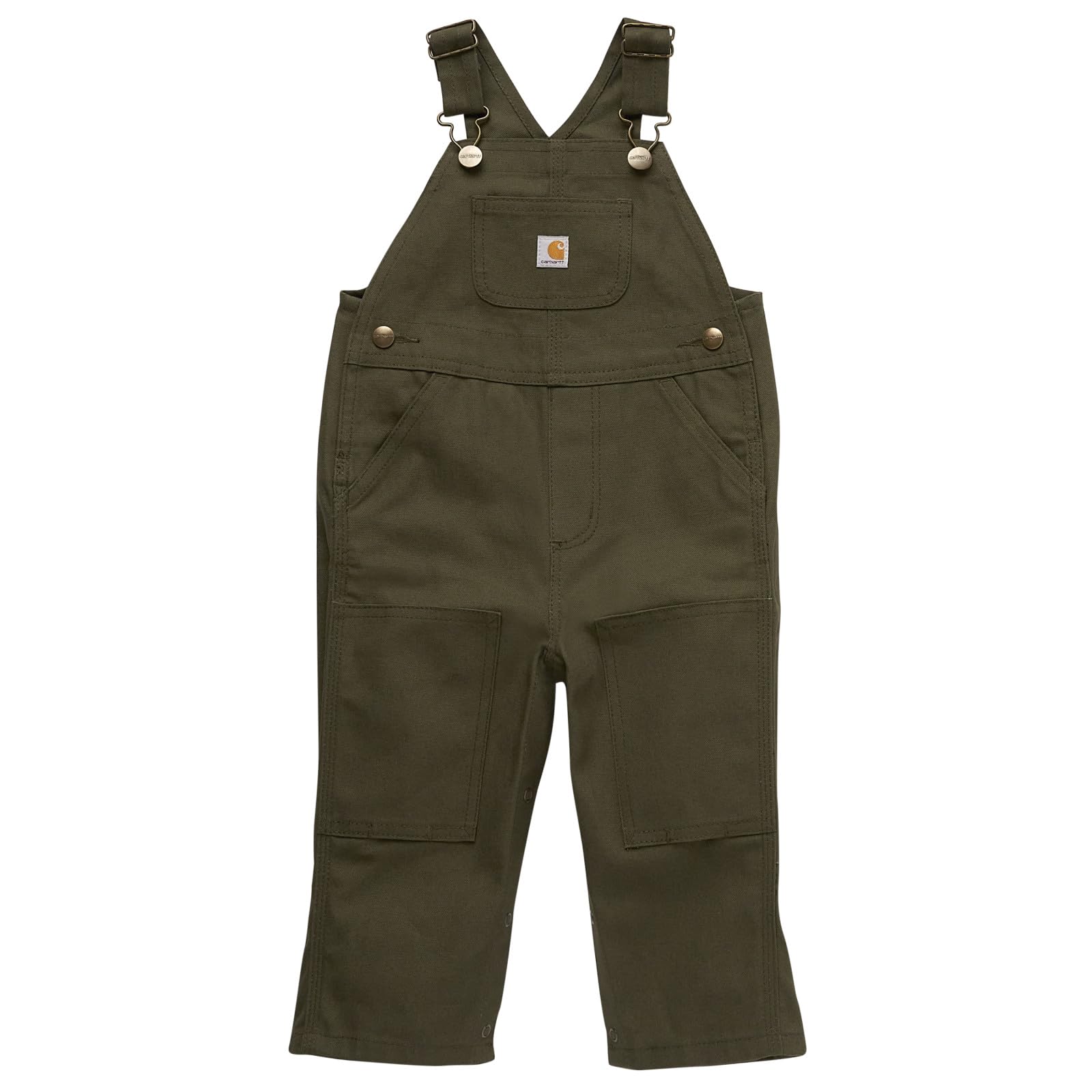 Carhartt Boys Loose Fit Canvas Bib Overall, Olive Green, 3 Months