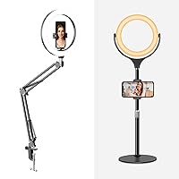 (Product A) 7” Ring Light Computer for Video Conferencing Zoom Meeting and (Product B) 10” Upgrade Ring Light Overhead with Remote