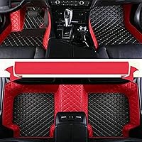 Custom Car Floor Mats Fit 96% Car Model Luxury Leather Waterproof Anti-Skid Full Coverage Liner Front Rear Mat/Set (Black Red 2)