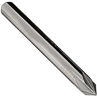 KEO 55781 Solid Carbide Single-End Countersink, Uncoated (Bright) Finish, 6 Flutes, 60 Degree Point Angle, Round Shank, 3/16