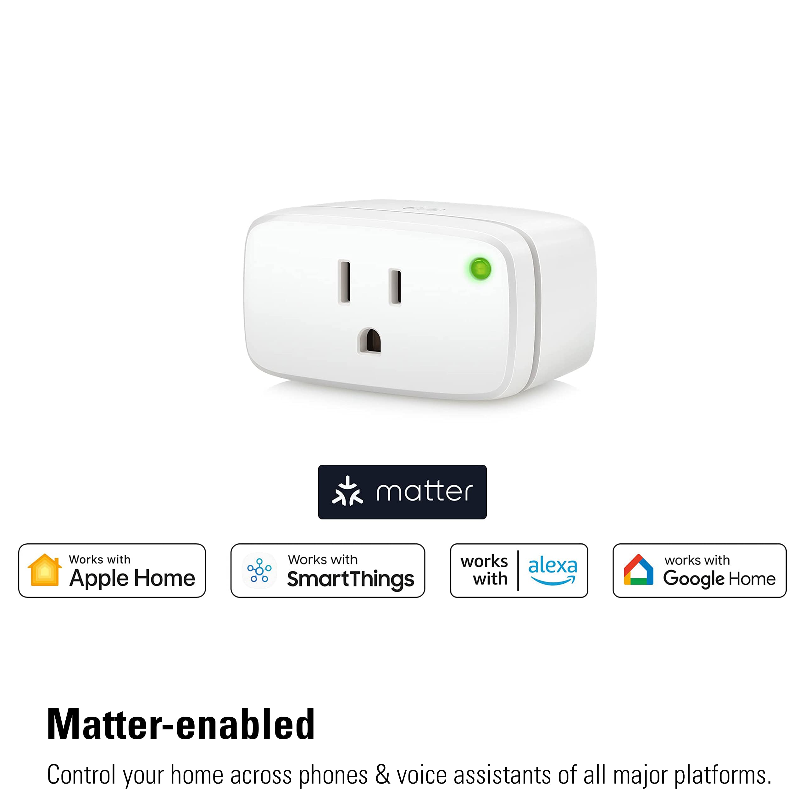 Eve Energy (Matter) 2 Pack - Smart Plug, App and Voice Control, 100% Privacy, Matter Over Thread, Works with Apple Home, Alexa, Google Home, SmartThings