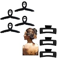 Black 4 Inch Medium Hair Claw Clips