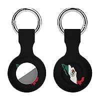 Mexico Flag Map Compatible with AirTag Case Keychain Air Tag Holder Silicone Protector Cover GPS Item Finders Accessories 1PCS