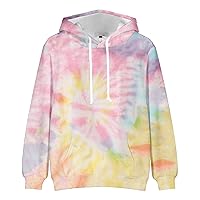 Tie Dye Hoodie for Women Stylish Colorblock Pullover Sweatshirts Casual Hooded Sweater Shirts Loose Fit Hoody Top