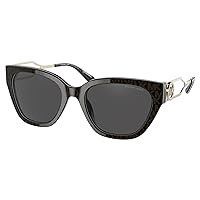 Michael Kors Lake Como MK 2154 370687 Brown Signature Plastic Square Sunglasses Grey Lens