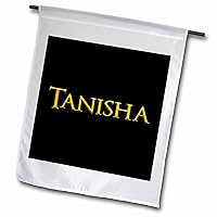 3dRose Tanisha classy girl baby name in the USA. Yellow on black amulet - Flags (fl_355698_1)