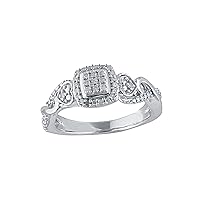 0.10 Cttw Diamond Promise Ring In 925 Sterling silver