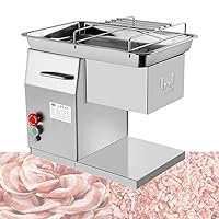 250KG/H Commercial Meat Processing Equipment Stainless Steel Restaurant Meat Cutting Machine Cutter Dicer Slicer with 3mm Cutting Blades (110V)