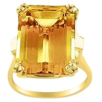 Rylos Rings For Women 14K Yellow Gold - Citrine Ring 16X12MM Color Stone Gemstone Jewelry For Women Gold Rings