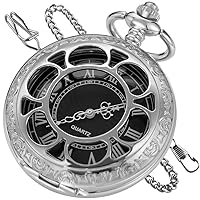 Personalization Engraved Design Quartz Customized Pocket Watch Roman/Arabic Numerals for Birthdays Xmas Best Gifts