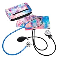 Prestige Medical Adult Aneroid Sphygmomanometer/Clinical Lite™ Stethoscope Kit, Tie Dye Cotton Candy Sky (Model: A121-CCS)