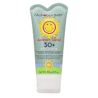 California Baby Summer Blend Broad Spectrum SPF 30+ Sunscreen Lotion - for Babies, Kids & Adults, Free of Added Fragrances, Common Allergens, and Irritants, Fragrance Free, Water Resistant, 2.9oz