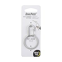 Nite Ize DualPass Dual Chamber Key Ring, Split Ring Keychain Alternative for Home Car Keys
