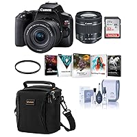 Canon EOS Rebel SL3 DSLR Camera with 18-55mm (Black), Accessary Bundle kit, Lowepro Camera Bag + 16GB SD Card + Corel PC Software Suite + 58mm Multi Coated UV Filter + ProOPTIC Cleaning Kit