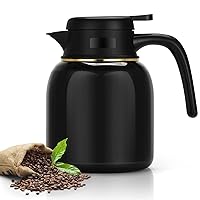 34oz Thermal Coffee Carafe Insulated Coffee Thermos, Stainless Steel Insulated Vacuum Coffee Carafes For Keeping Hot, Double Walled Insulated Vacuum Flask, Hot Tea Water Coffee Dispenser