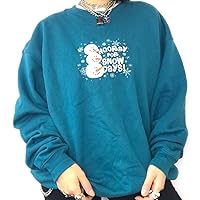 New Hooray for Snow Days Fleece Top Color: Teal Plus Size: 3X