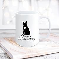 Funny Coffee Mug German Shepherd Dog Novelty Cup Dog Lover Gift Ceramic Mug White Tea Cup Coffee Cup Tea Milk Mug for Women Men 15 Ounces