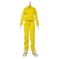 Proudoll Sportswear Heritage Dolls 2 Piece Track Suit Jacket Jogger Sweatshirt Dolls Set Canvas Shoes for 1/3 BJD Doll 60cm 24inches Dolls (Yellow)