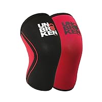 Unbrokenshop.com Reversible 7mm Knee Sleeve for Weightlifting, Strongman, Cross Fit, Cycling, Cardio - Kneecap Stability - Maximum Comfortable Support and Compression, (2 Sleeves)