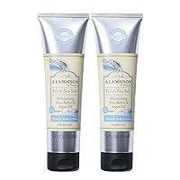 Moisturizing Lotion, Fresh Sea Salt - Uses: Hand and Body, Argan Oil, Pure Shea Butter, Essential Oils, Plant Based, Cruelty-Free, SLS and Paraben Free (5 Oz, 2 Pack)