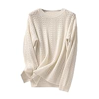 Women's Sweater 100% Cashmere Knitted Pullover O Neck Fashion Top Knitted Hollow Loose Sweater