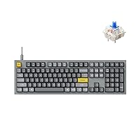 Keychron Q6 Wired Custom Mechanical Keyboard, QMK/VIA Programmable Macro, Full-Size Aluminum RGB Backlit, Double Gasket Hot-Swappable Gateron G Pro Blue Switch Compatible with Mac Windows Linux-Grey