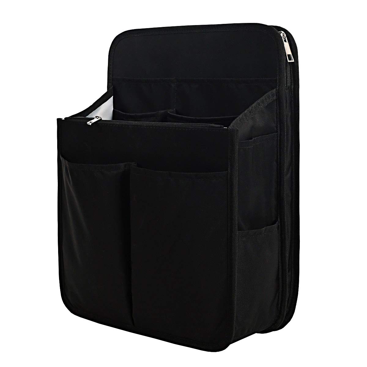 Yoillione Nylon Backpack Organizer Insert for Men and Women, Lightweight Travel Rucksack Insert with High Capacity, Large Bag Organizer with Zipper Pockets