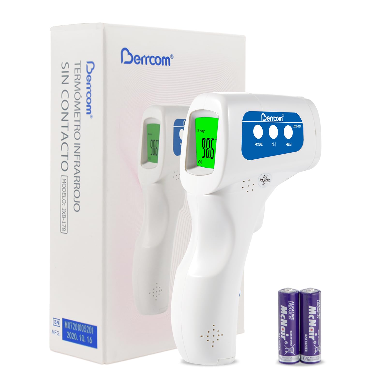 Bundle of Berrcom Digital Contactless Thermometer JXB-178 & Berrcom Digital Thermometer DT007