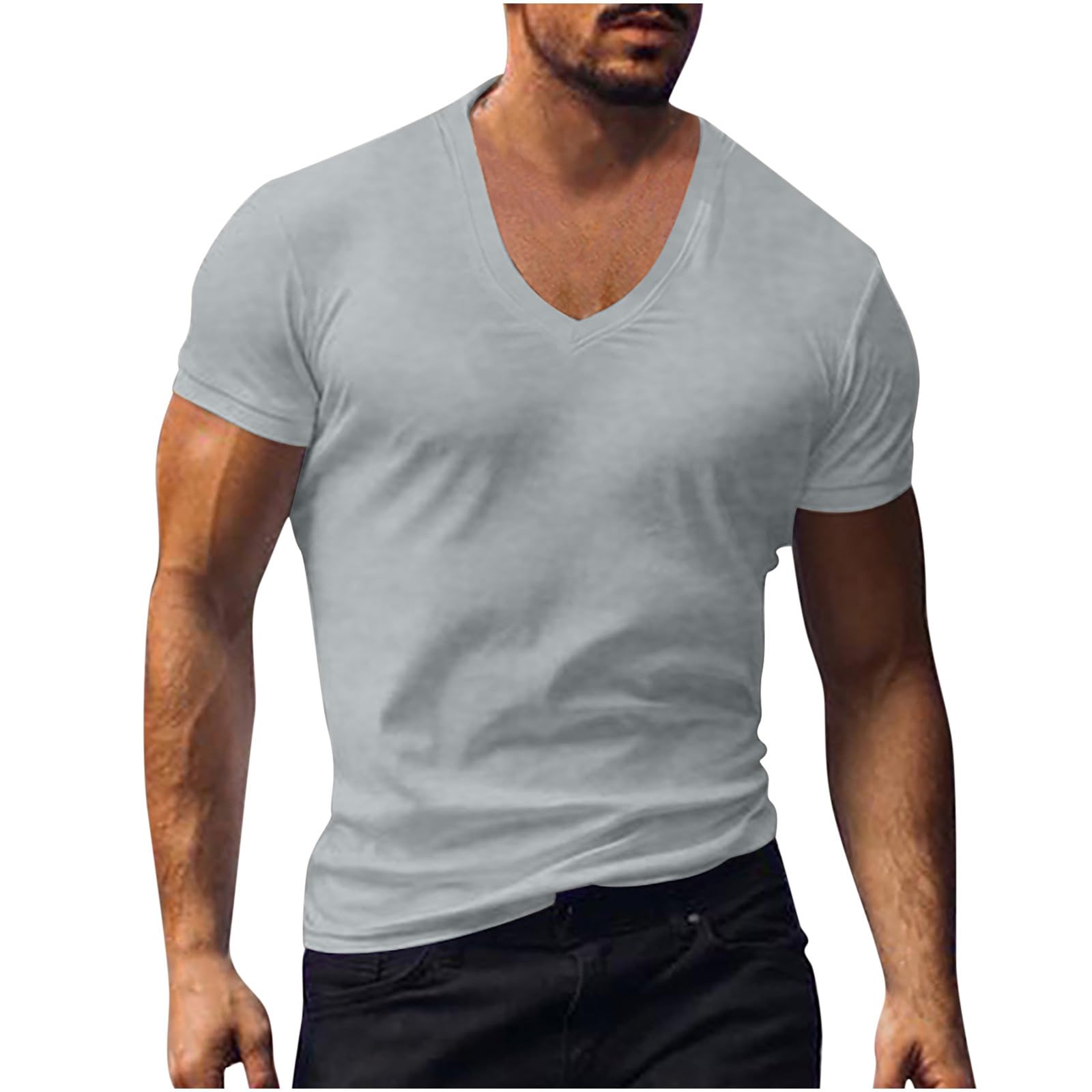  Workout Shirts for Men, V Neck Muscle Tees Short