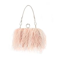 KUANG! Real Natural Ostrich Feather Clutch Evening Bag Fashion Handbag Purse for Banquet Party