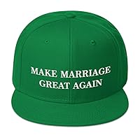 Make Marriage Great Again Hat (Embroidered Flat Bill Snapback Cap) Newly Wed Gift
